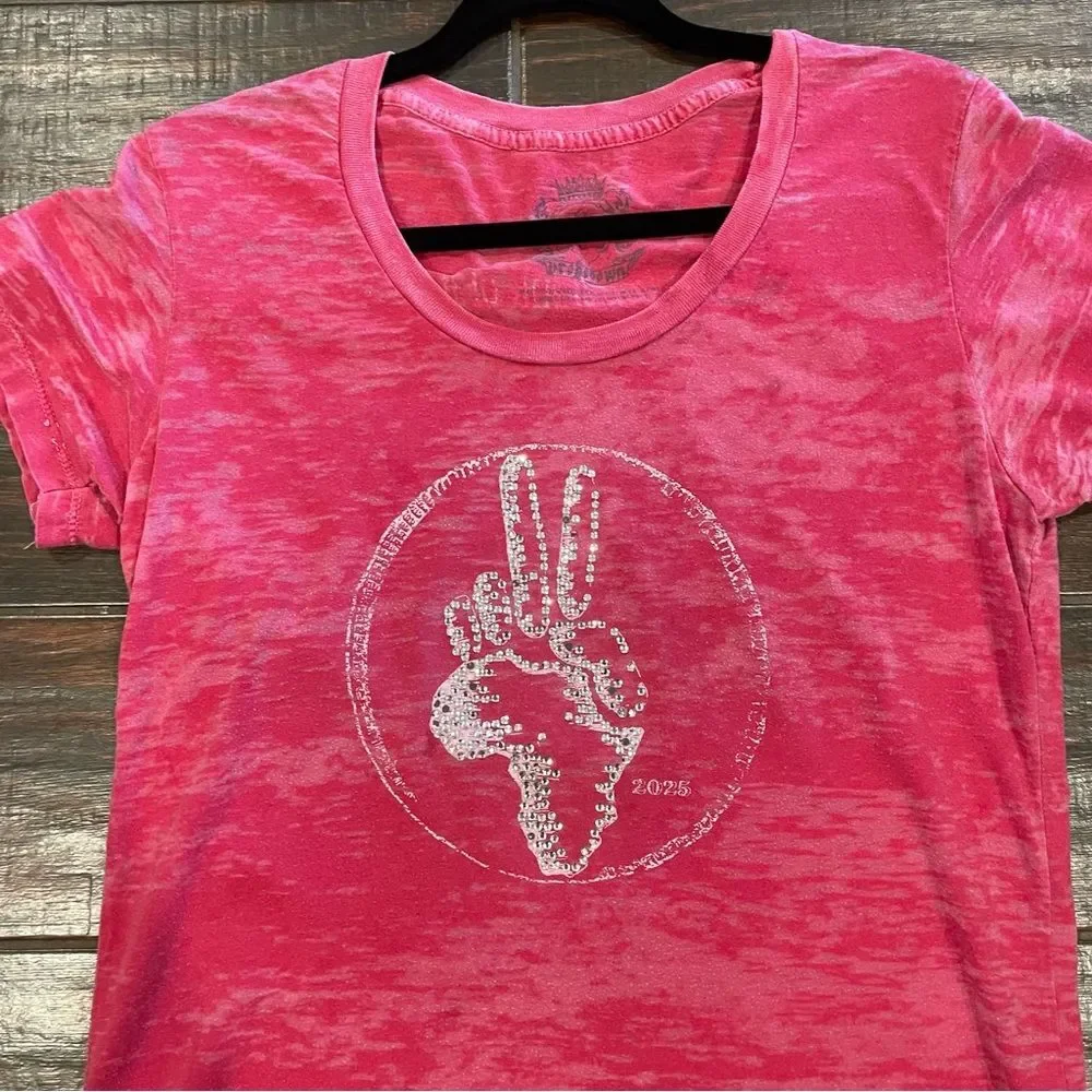 Africa Peace 2025 T Shirt Crew Neck Short Sleeve Red Size Large - Picture 2 of 5